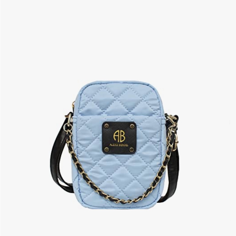 Alexis Bendel Small Light Blue Nylon Crossbody Handbag Adjustable Shoulder Strap